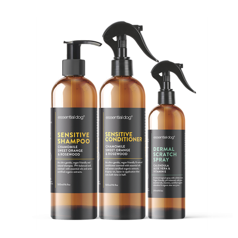 Sensitive Grooming Pack – Shampoo, Conditioner & Dermal Scratch Spray
