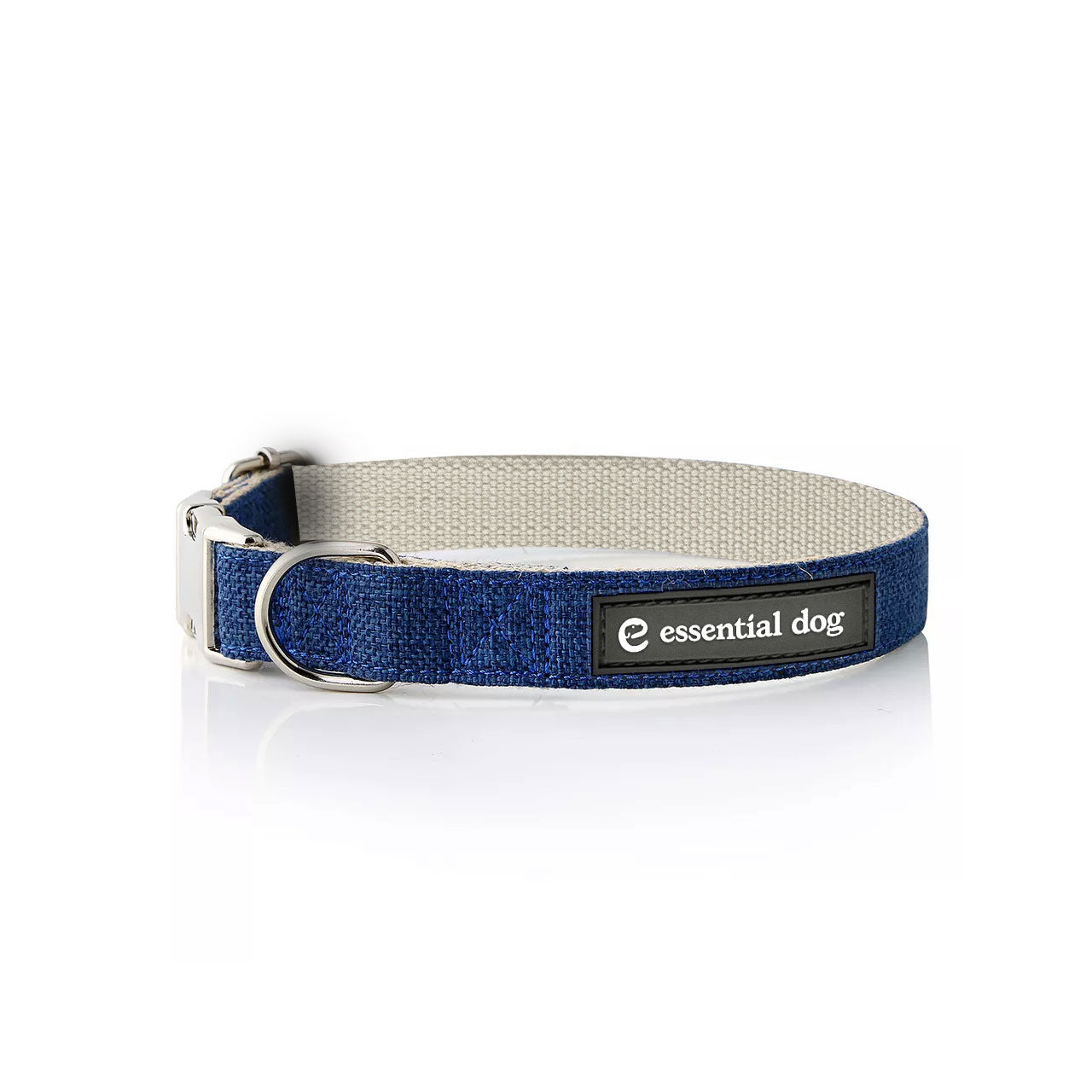 Organic Hemp & Cotton Dog Collar – Ink Blue (Eco‑Friendly, Durable)