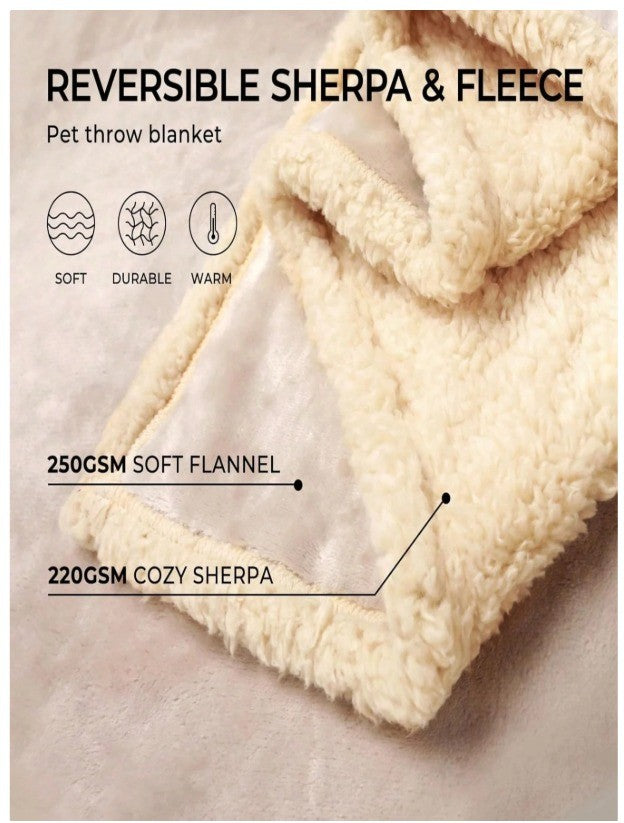 Fleece Pet Blanket – Beige